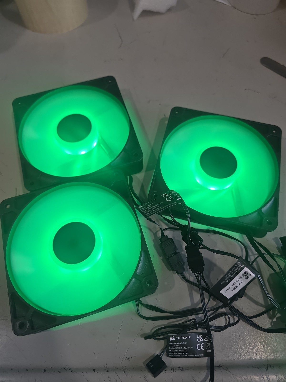 3 X Corsair  RGB  Black 120mm (Missing Screws) 