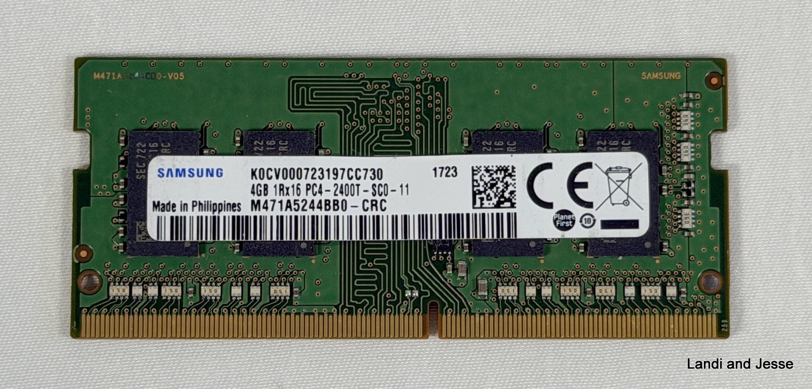 SAMSUNG 4GB 1RX16 PC4-2400T-SCO-11 M471A5244BBO-CRC