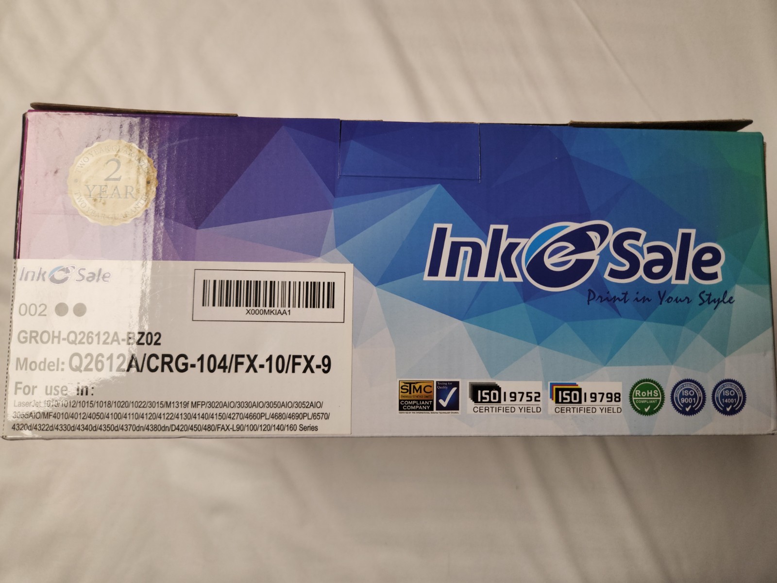 INK E-SALE Compatible Toner Cartridge for HP 12A Q2612A Canon 104 Black, 2 Pack
