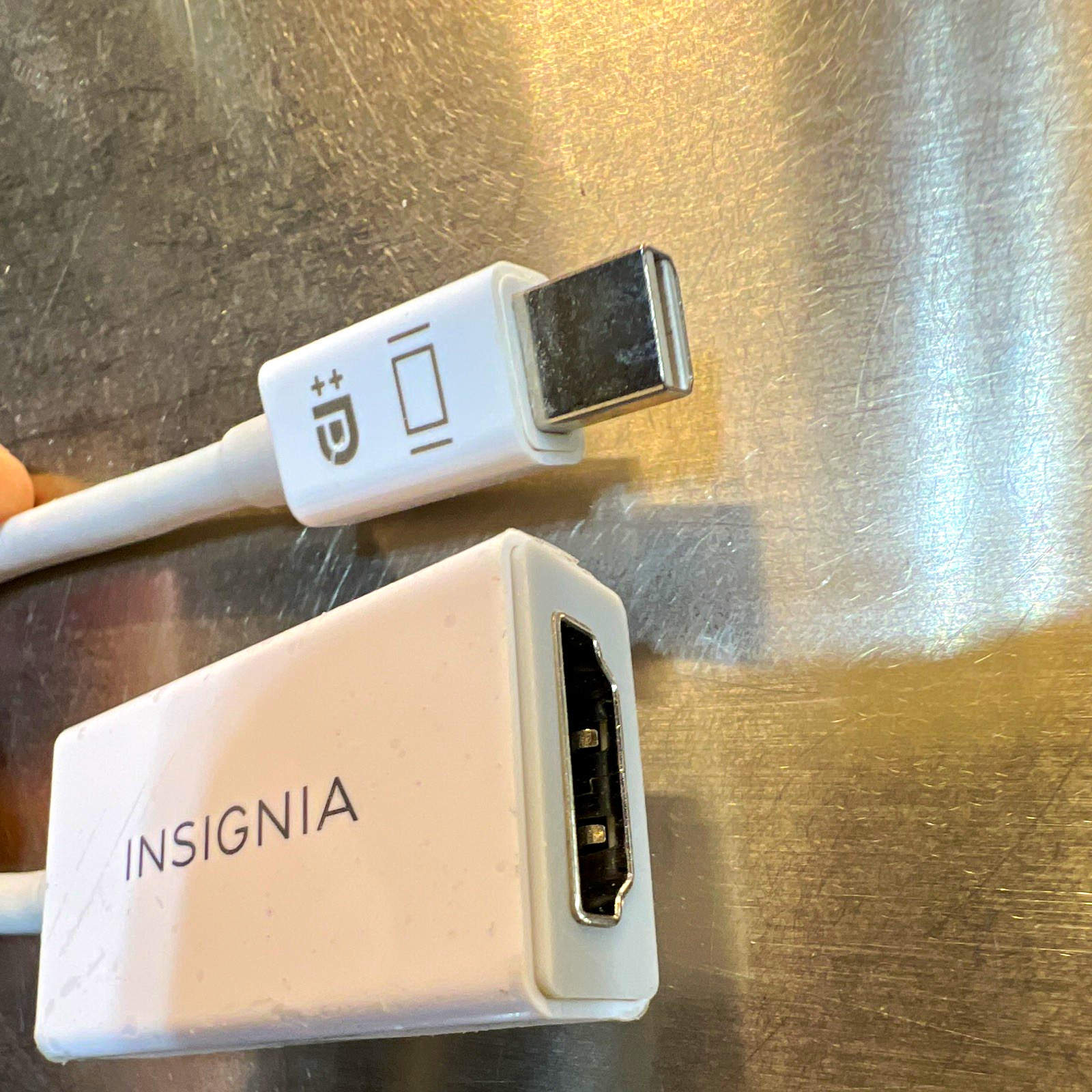 Insignia Mini DisplayPort Male to DisplayPort Female Adapter Cable White, 6”