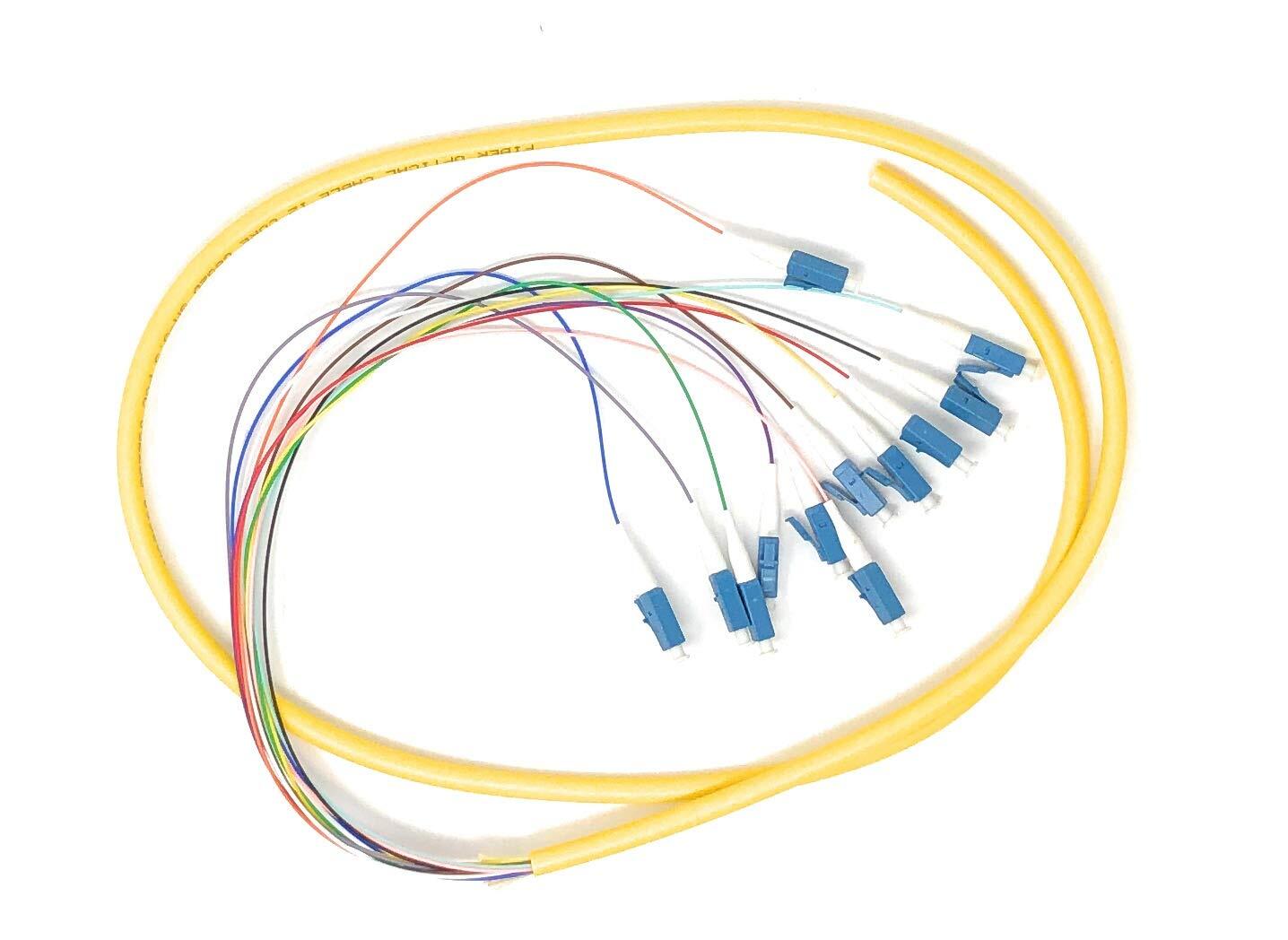 12 Strand Singlemode LC UPC Fiber Pigtail 3M for Splice Fiber Optic Patch Cable