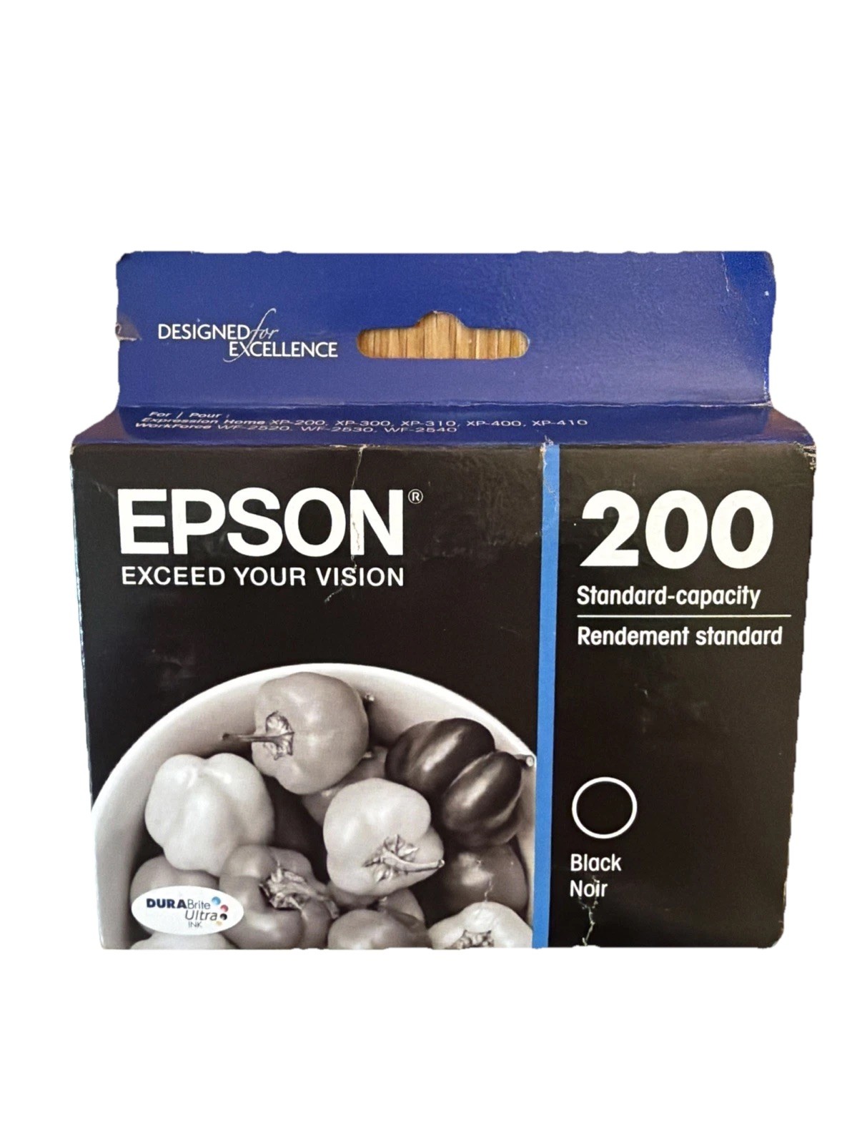 Genuine Epson 200 T200120 DuraBrite Ultra Black Ink Cartridge NOS Sealed