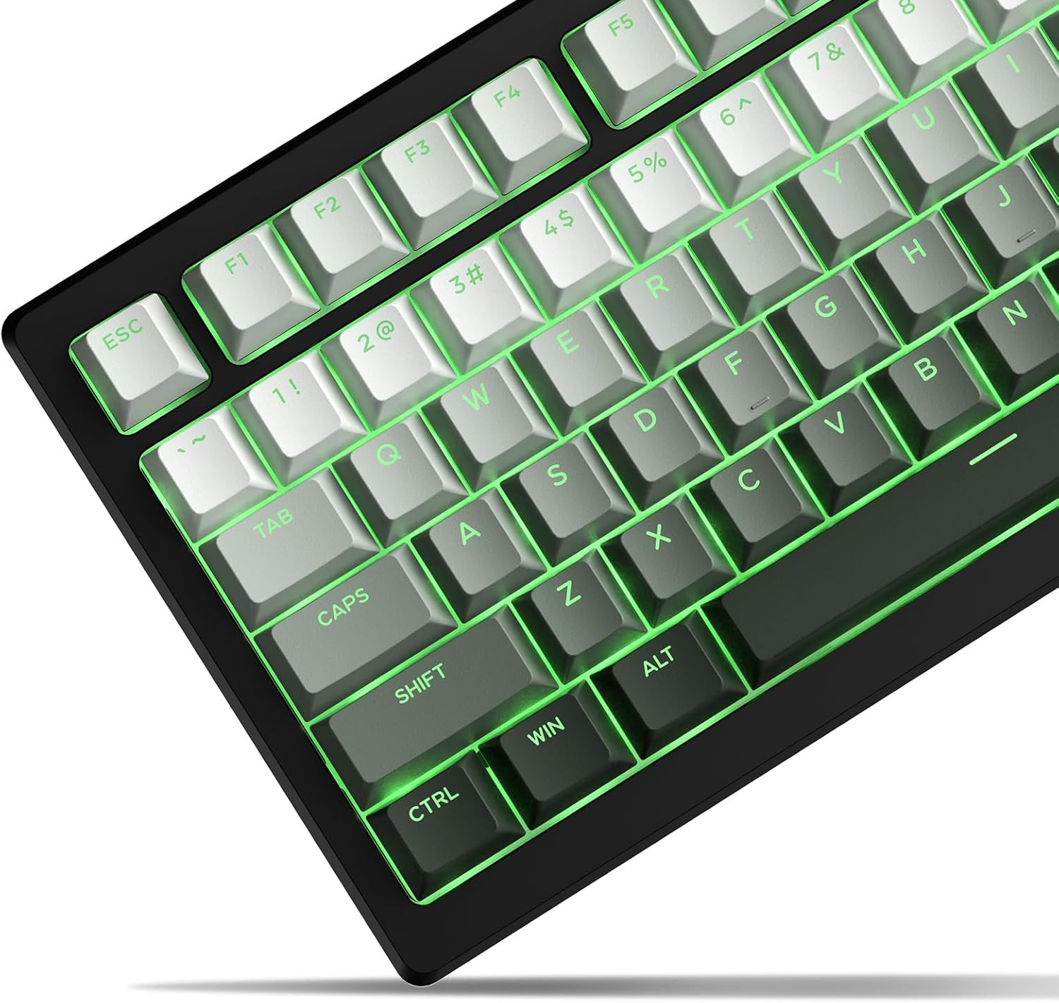 x XVX Shine Through PBT Keycaps, Custom Keycaps 60 75 100 Percent OEM Profile, D