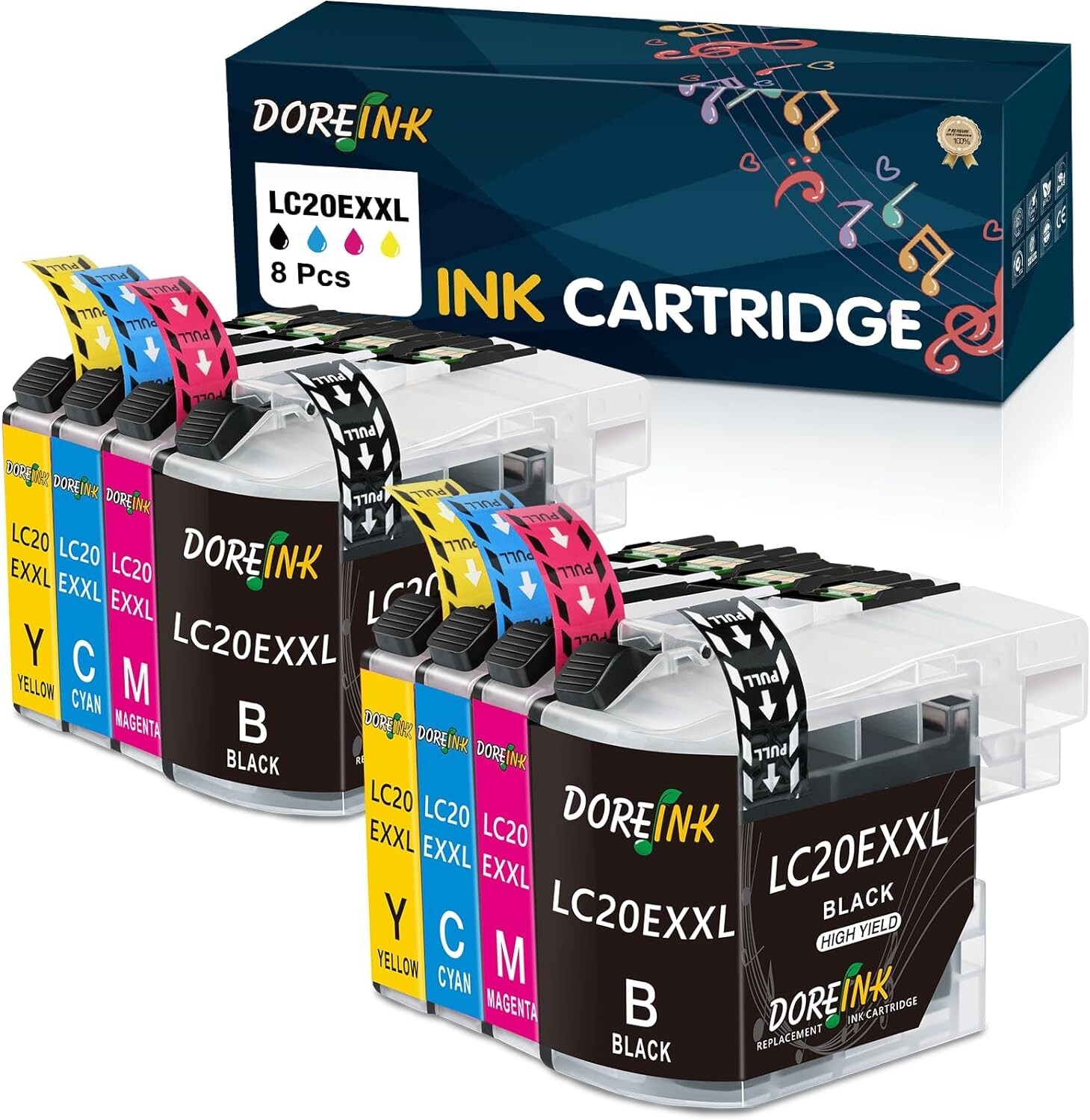 8pk LC20E LC-20E XXL ink cartridge Brother MFC-J5920DW MFC-J775DW MFC-J985DW DR