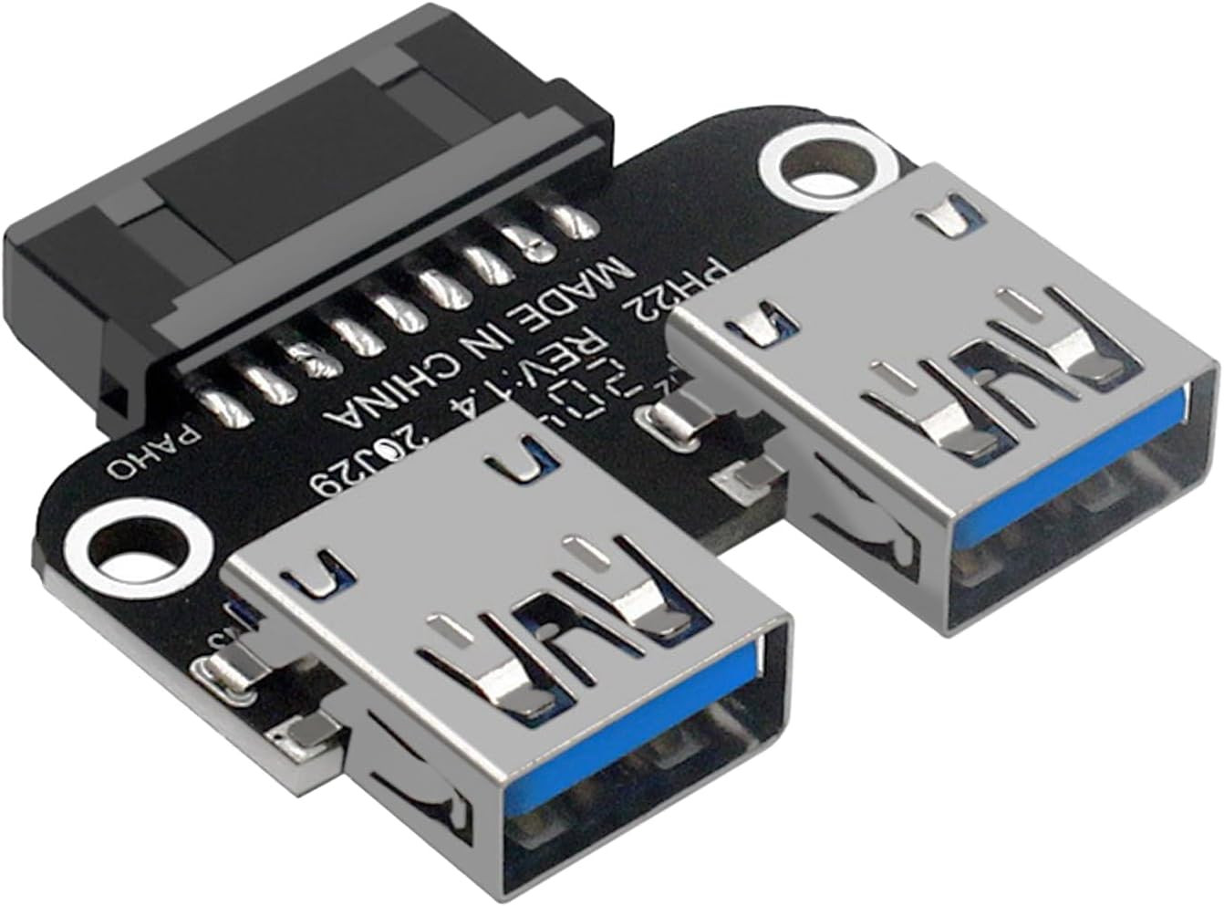 USB 3.0 Dual Port Adapter – 19/20 PIN to Dual USB 3.0 Female Header for PC