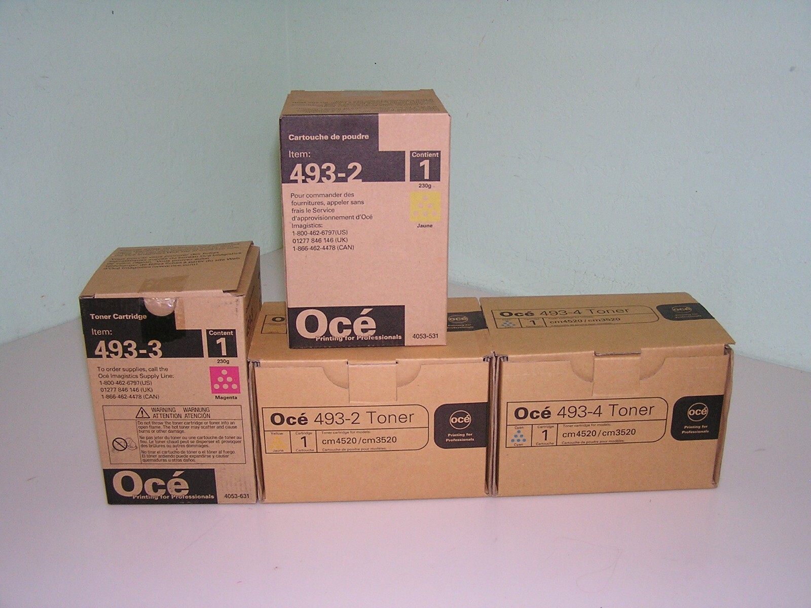 Color Imagistics OCE CM4520 CM3520 Toner 493-3 Magenta 2 493-2 Yellow 493-4 Cyan