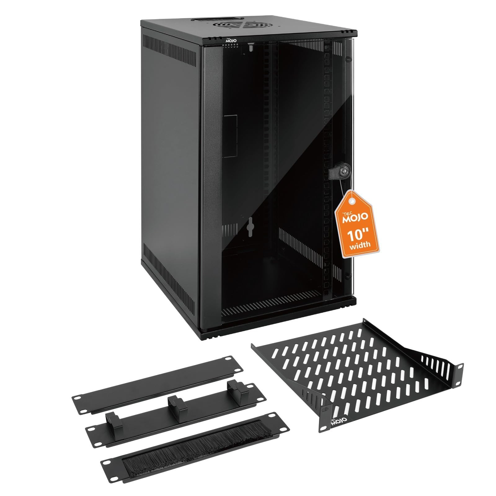 12U 10 inch Rack Wall Mount Network Cabinet Set 12.3W x 13D x 22.3H- Load