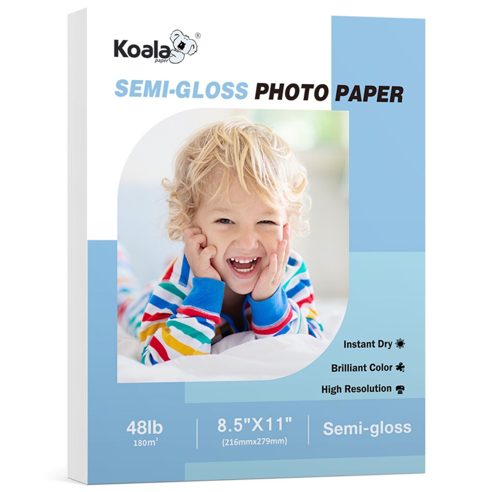 Lot Koala Premium Photo Paper 8.5x11 48lb Semi-Gloss for Inkjet Laser 100-300PK