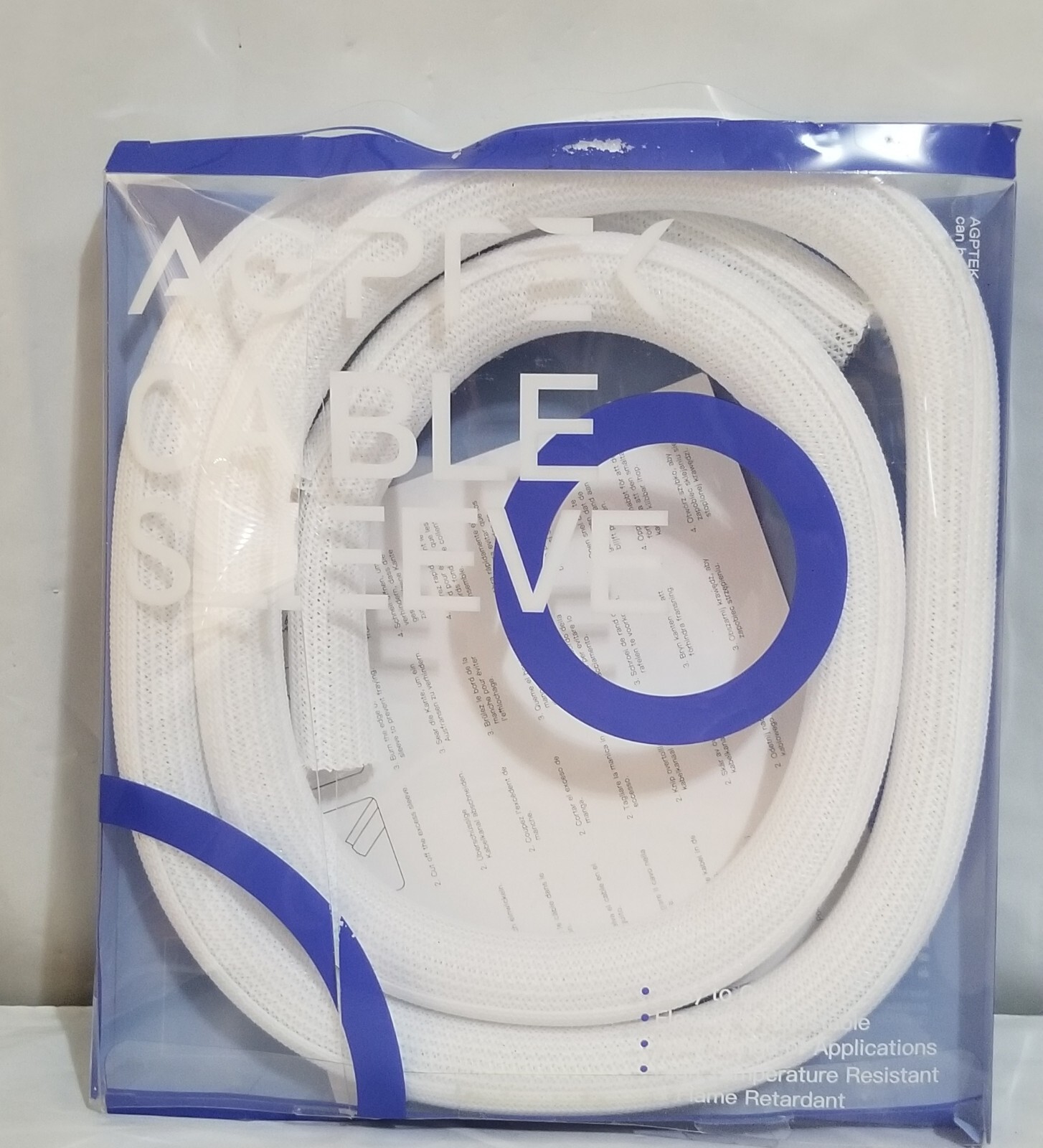 AGPTEK Cable Sleeve White New in Pkg