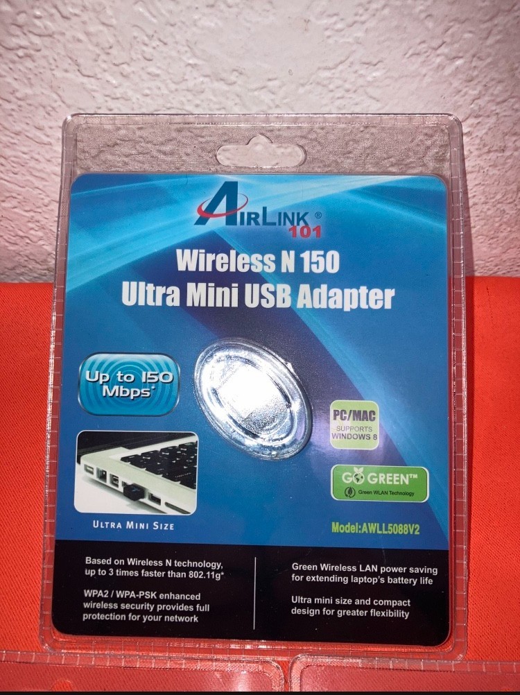 Airlink101 AWLL5088 Wireless N 150 Ultra Mini USB Adapter NEW b/g/n 2.4 Ghz