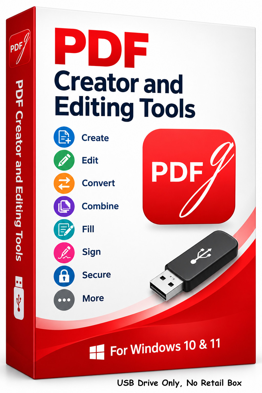 Professional PDF Editor Creator Management Tool Box for Windows 10 & 11 USB