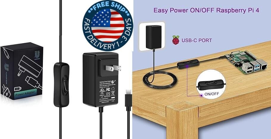 Fuente de alimentación de 20W 5V 4.0A para Raspberry Pi 4/Orange Pi 5 y 5B tipo.