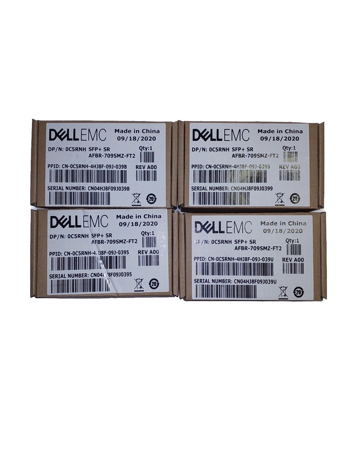 LOT OF 4 NEW Dell 10G 0C5RNH C5RNH SFP+ SR AFBR-709SMZ-FT2 Transceiver Module