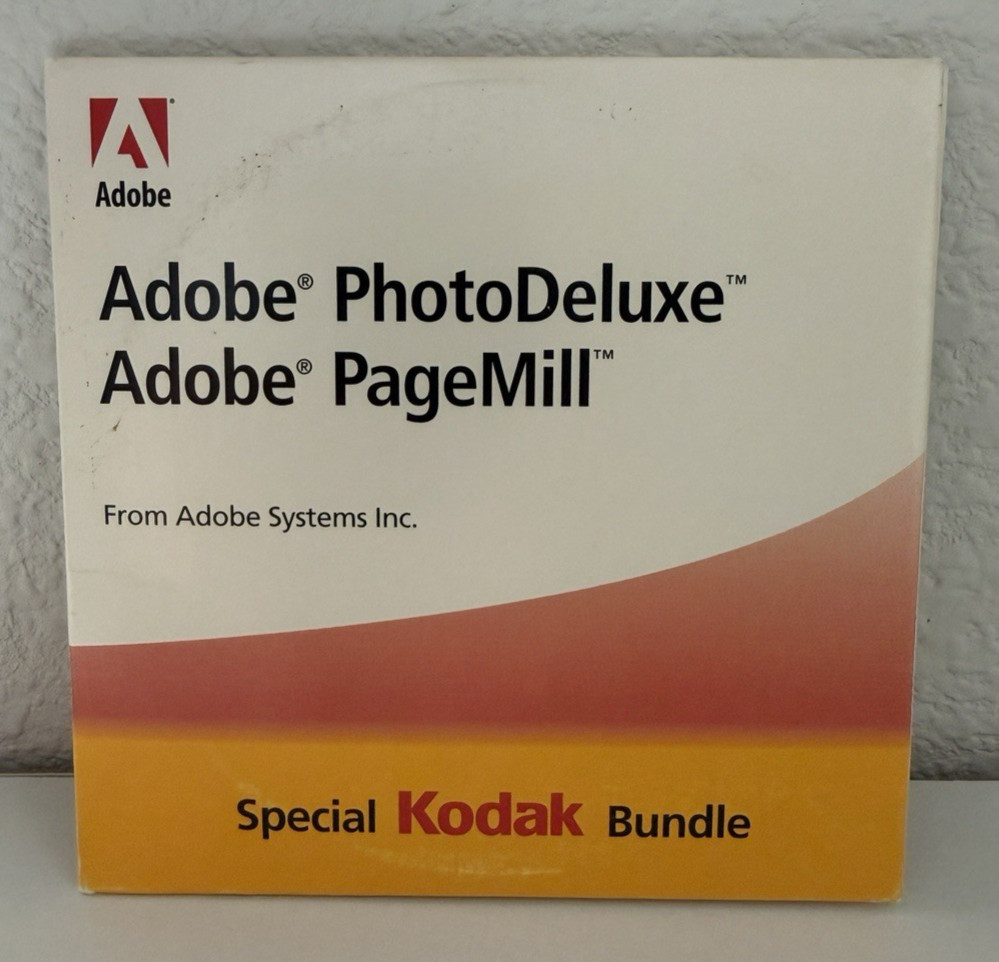 Adobe PhotoDeluxe 2.0 & PageMill 2.0 Special Kodak Bundle 2-CD Set Tested