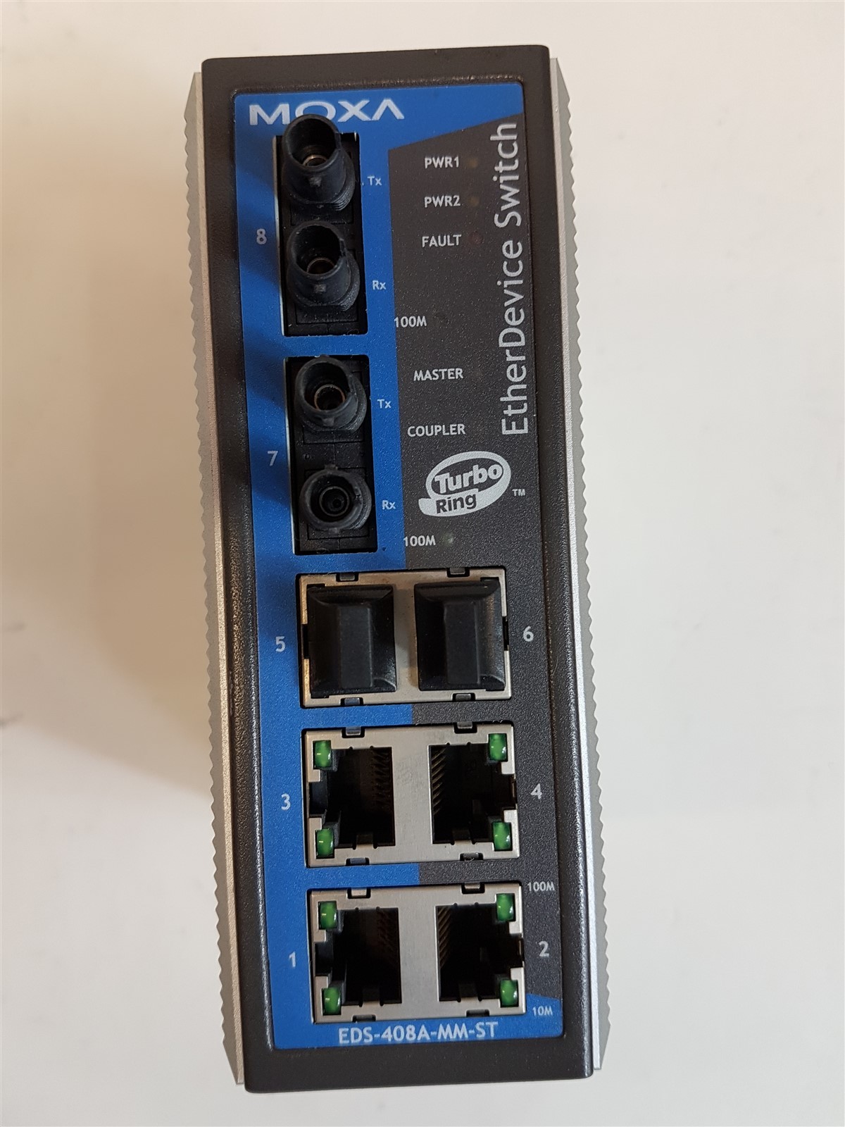 Moxa EDS-408A-MM-ST Rev-1.1 EtherDevice Switch 6-port In: 12-45VDC - Unused