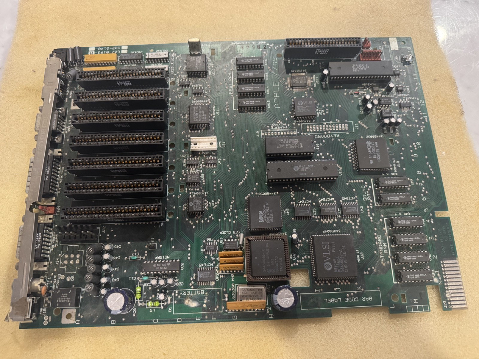 Vintage Apple II GS motherboard