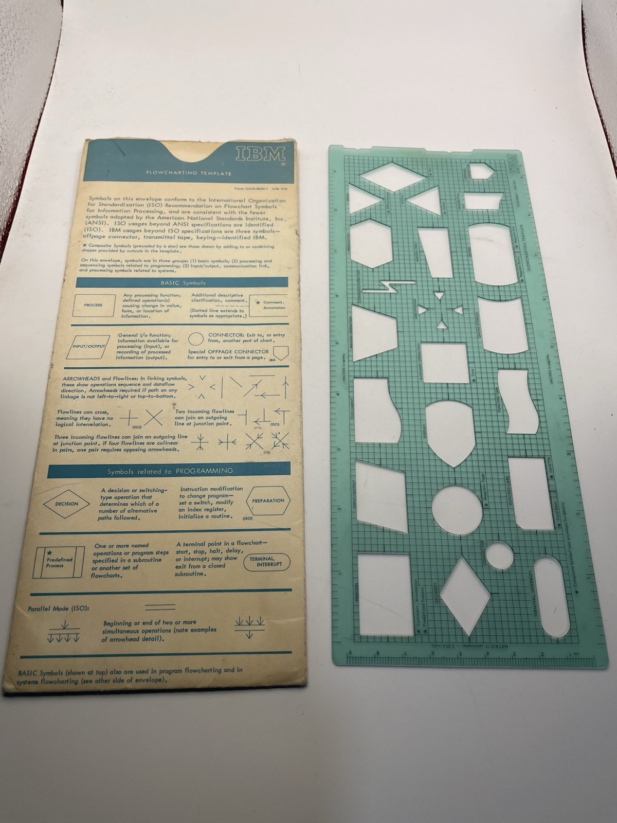 Vintage IBM Flowchart Template System 360 Programming Stencil Original Sleeve