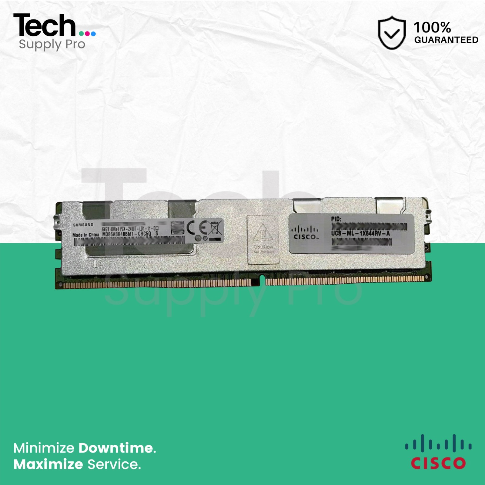UCS-ML-1X644RV-A Cisco 64GB PC4-19200 DDR4-2400 4Rx4 CL17 1.2V LRDIMM Memory