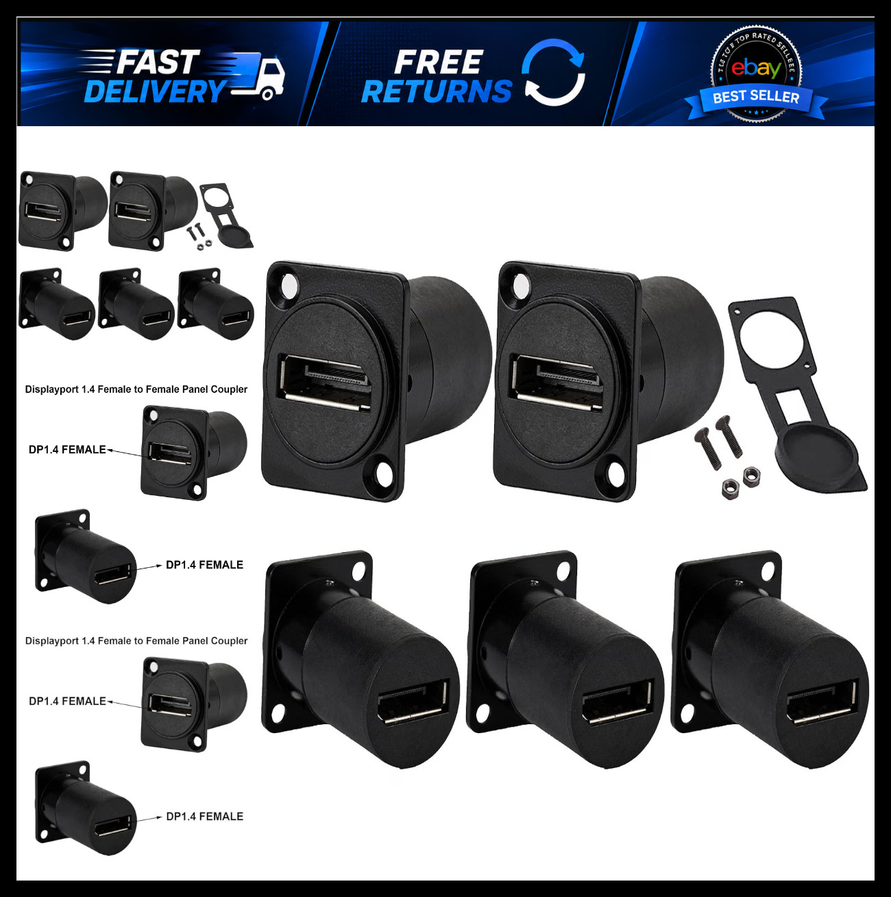 PENGLIN 5PCS DP 1.4 DisplayPort Connector,Support 8K@60Hz 1080p@240HZ