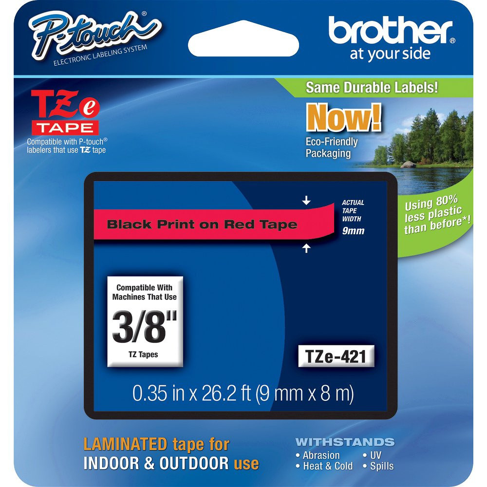 Brother TZ421 TZe421 9mm P-touch black on red PT1090 PT1090BK PT1280 PT1290