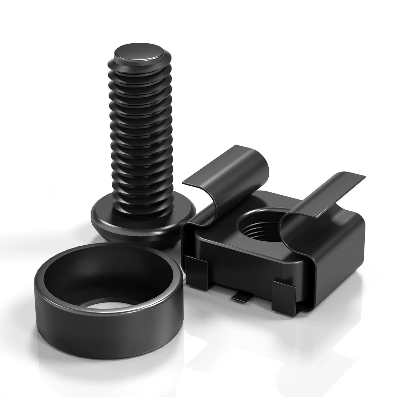 50 PACK M6 x 16mm Rack Mount Cage Nuts, Screws and Washers for Rack Mount Server