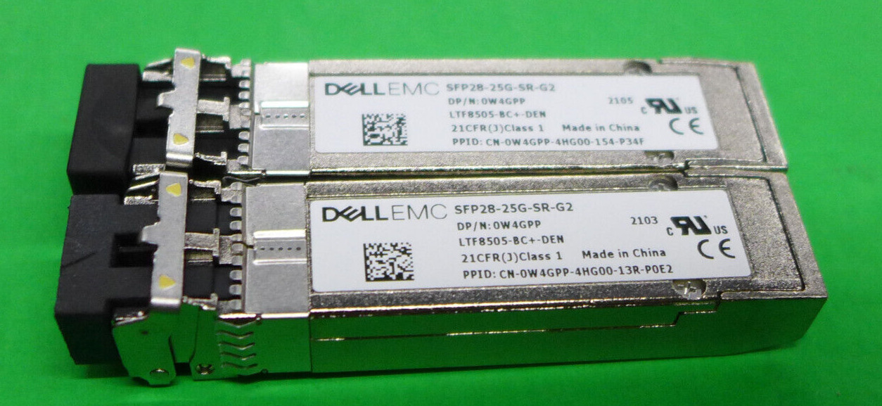 (Lot of 2) Dell EMC SFP28-25G-SR-G2 Transciever LTF8505-BC+-DEN W4GPP