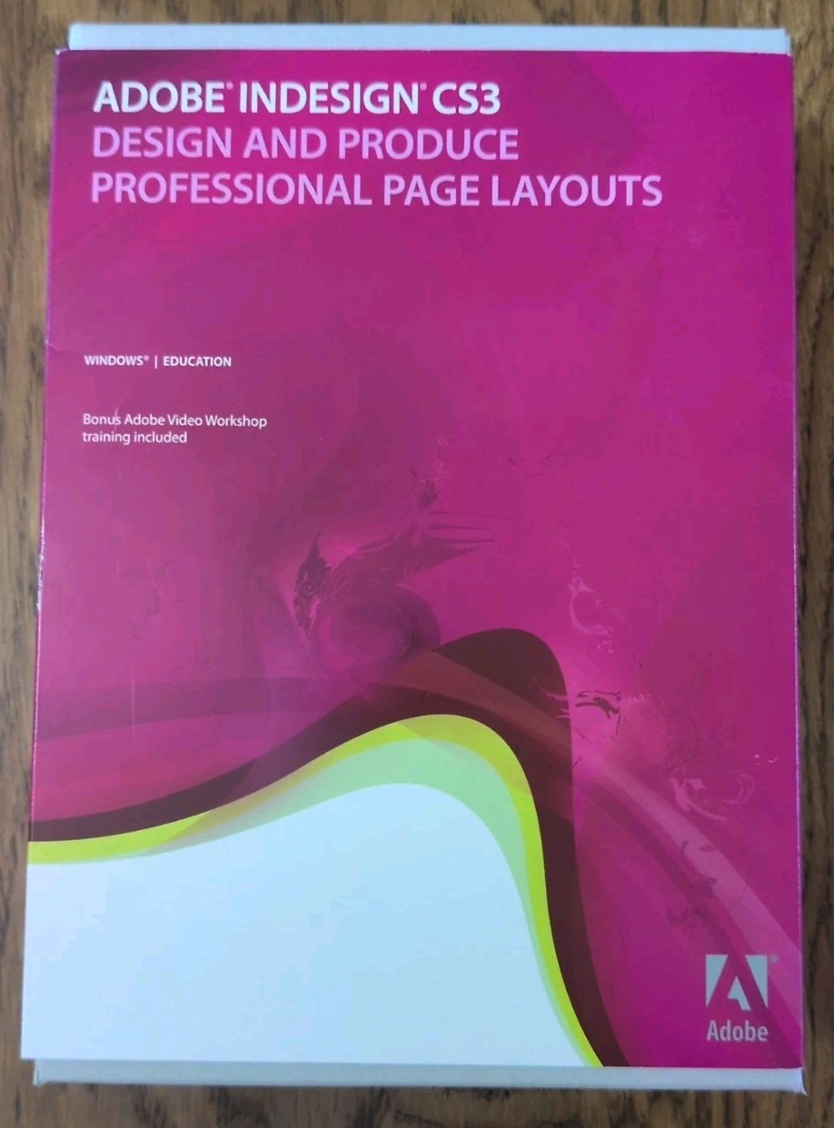 Adobe Indesign CS3, Windows Software. Part #27510906, Education Edition