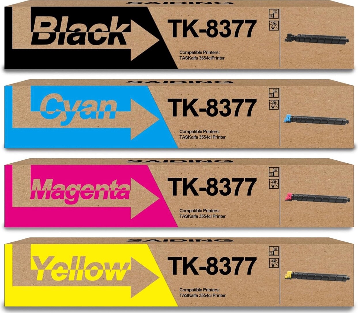 TK-8377 TK8377 Toner Cartridge High Capacity 4Pack Compatible TK-8377K TK-8377C