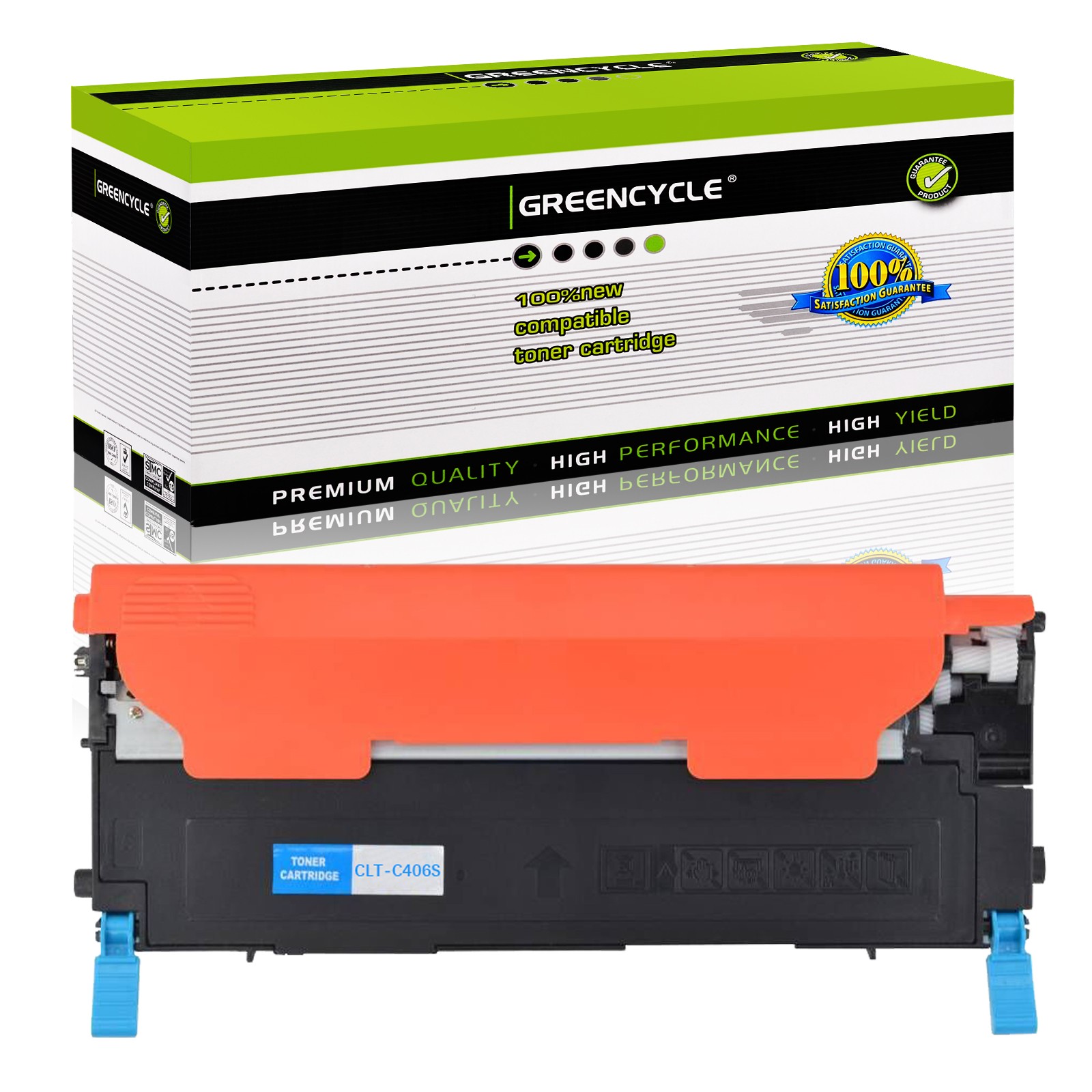 1PK Cyan Toner for Samsung CLT-C406S CLT-406S SL-C410 C412W C413w C460W/FW C463W