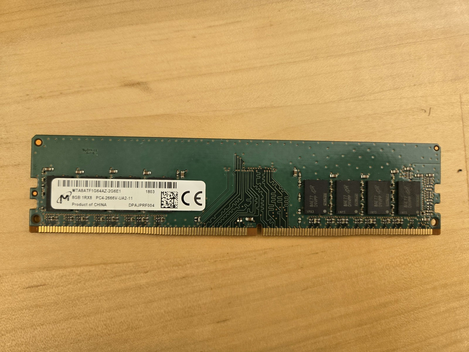 Micron 8GB DDR4-2666 RAM Memory (MTA8ATF1G64AZ-2G6E1) 1RX8 PC4-2666V-U