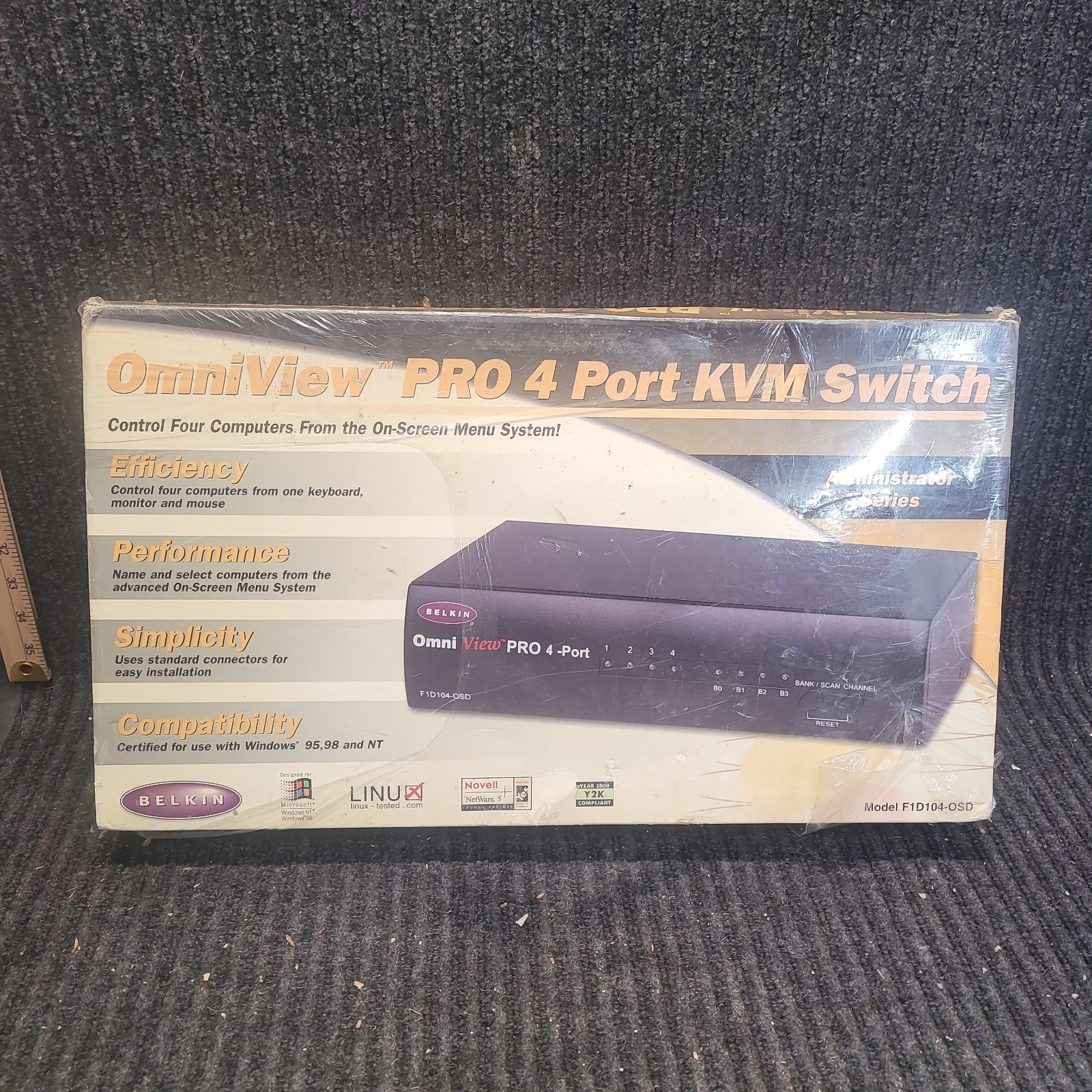 Belkin F1D104 Omni View SE 4-Port OSD KVM Switc NEW