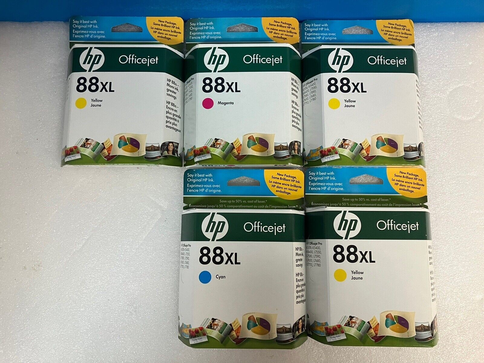 ~ (New & Sealed) 5x Genuine HP Officejet 88XL Mixed Color Cartridge (EXP 2011)