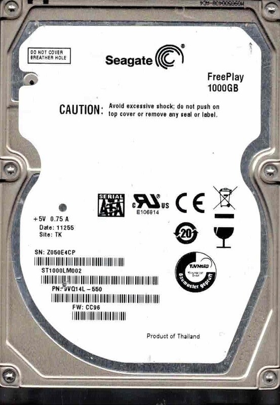 ST1000LM002 P/N: 9VQ14L-550 F/W: CC96 TK Z050 Seagate 1TB