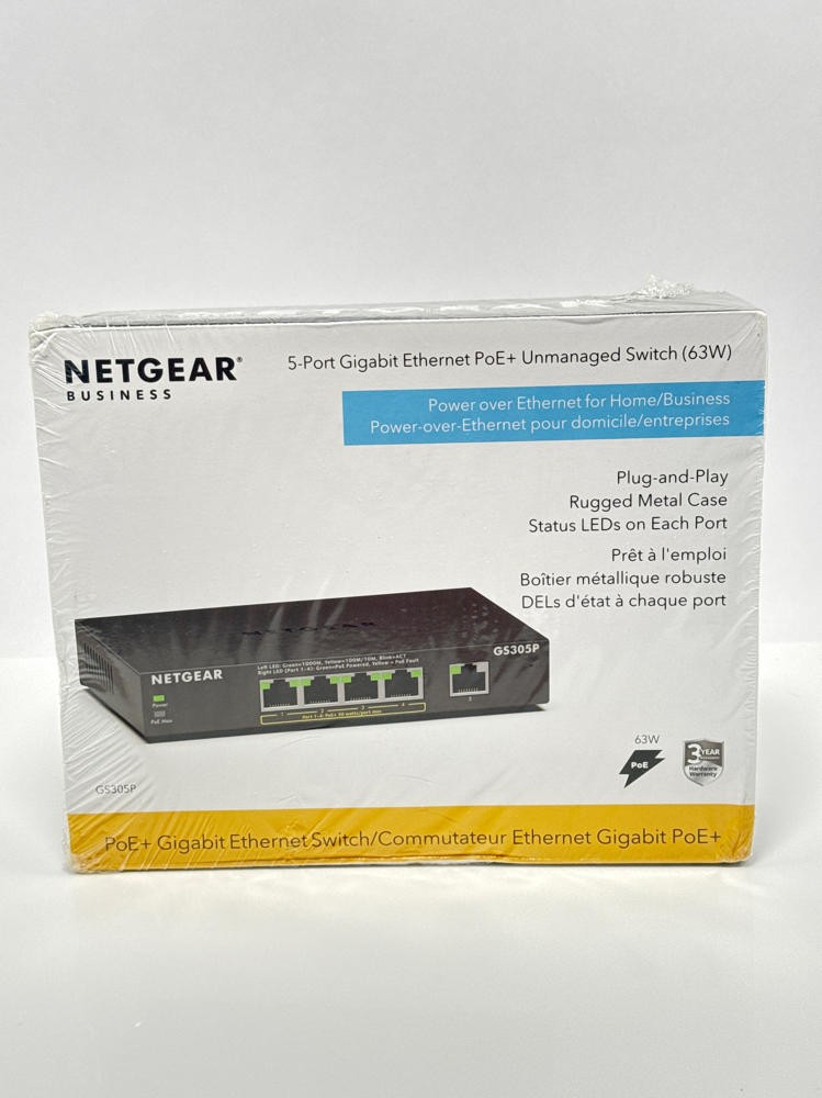 NETGEAR GS305P v2 5-Port Gigabit Ethernet Unmanaged PoE+ Switch 63W
