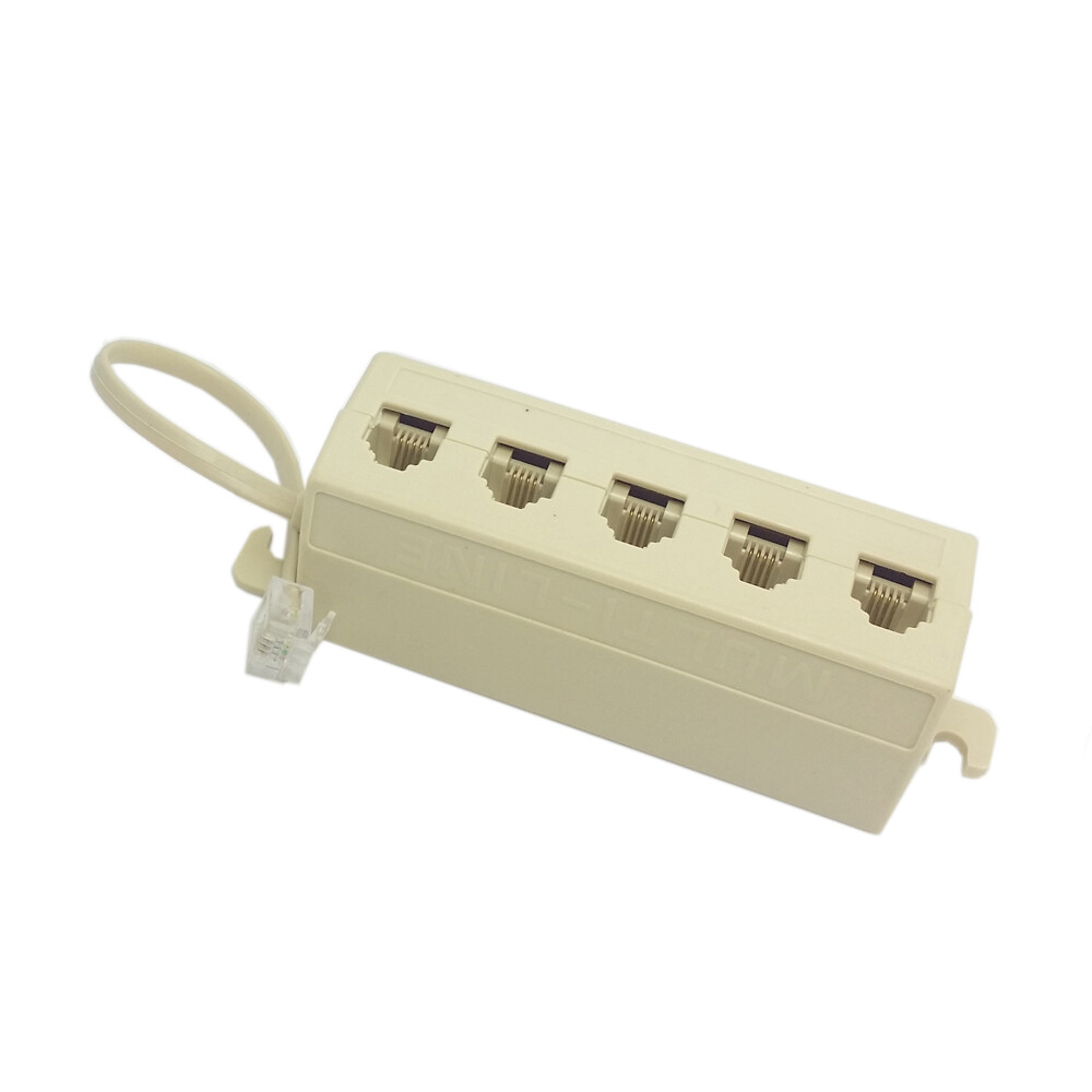 Telephone Phone Modular Jack Line Splitter Five Way Outlet 6P4C  adapter