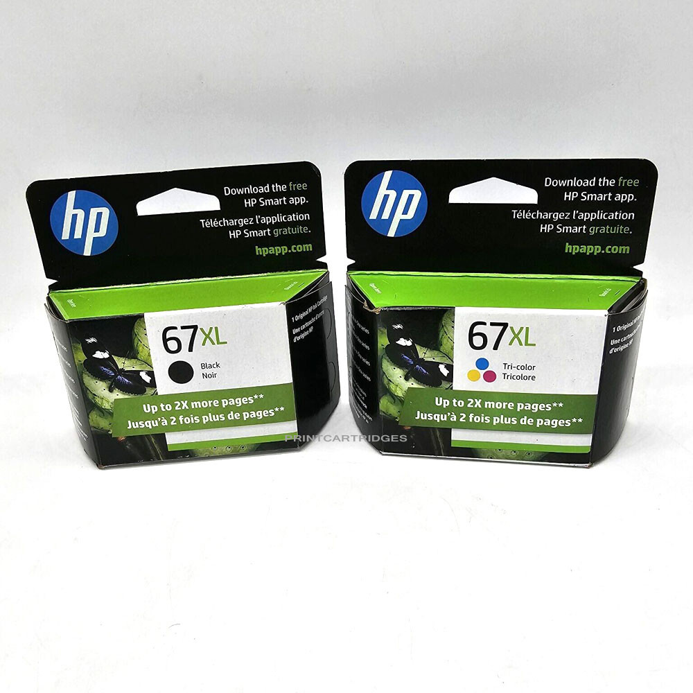 HP 67XL Genuine Black and Color Ink Combo Set HP 67 XL
