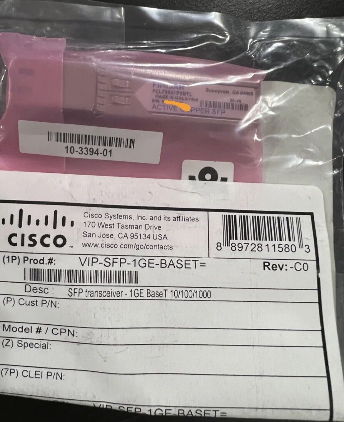 Cisco VIP-SFP-1GE-BASET= NEW SEALED