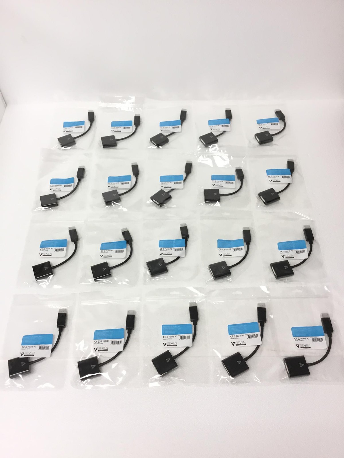 Lot of 87 V Seven CBLDPDVI DisplayPort to DVI Adapters - New, Black