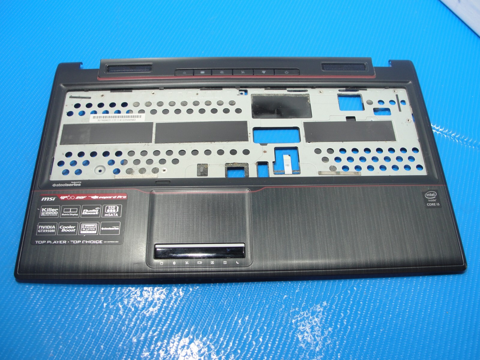 MSI Leopard Pro 15.6" GP60 2QF Genuine Laptop Palmrest w/TouchPad Black