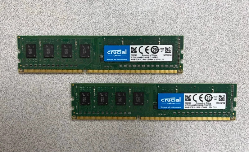 Crucial 16GB (2 x 8GB)  DDR3-1600 Memory - CT102464BD160B.C16FPD