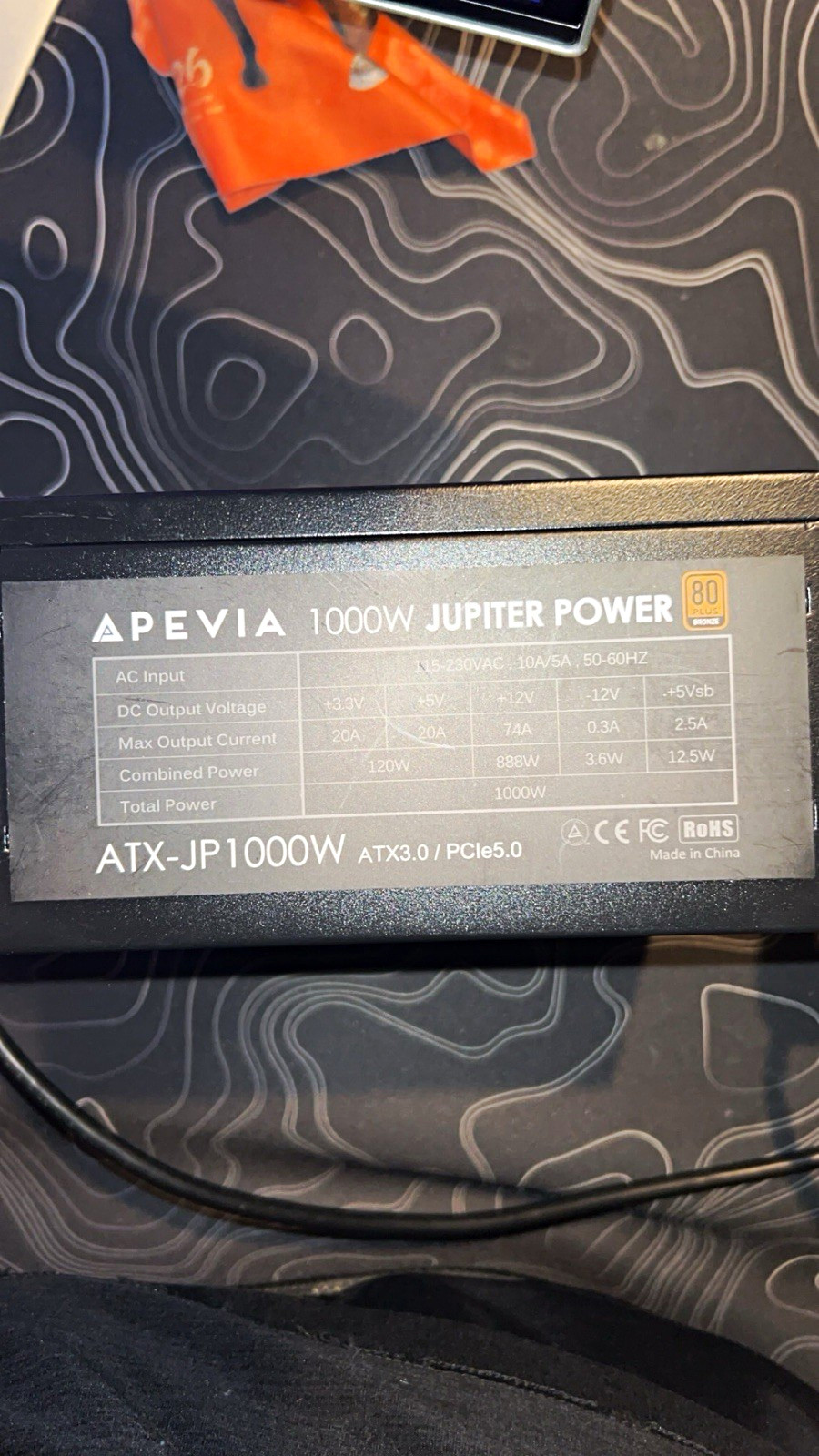 Apevia Jupiter Power 1000W 80 PLUS Bronze ATX PSU 24-Pin Black ATX-JP1000W
