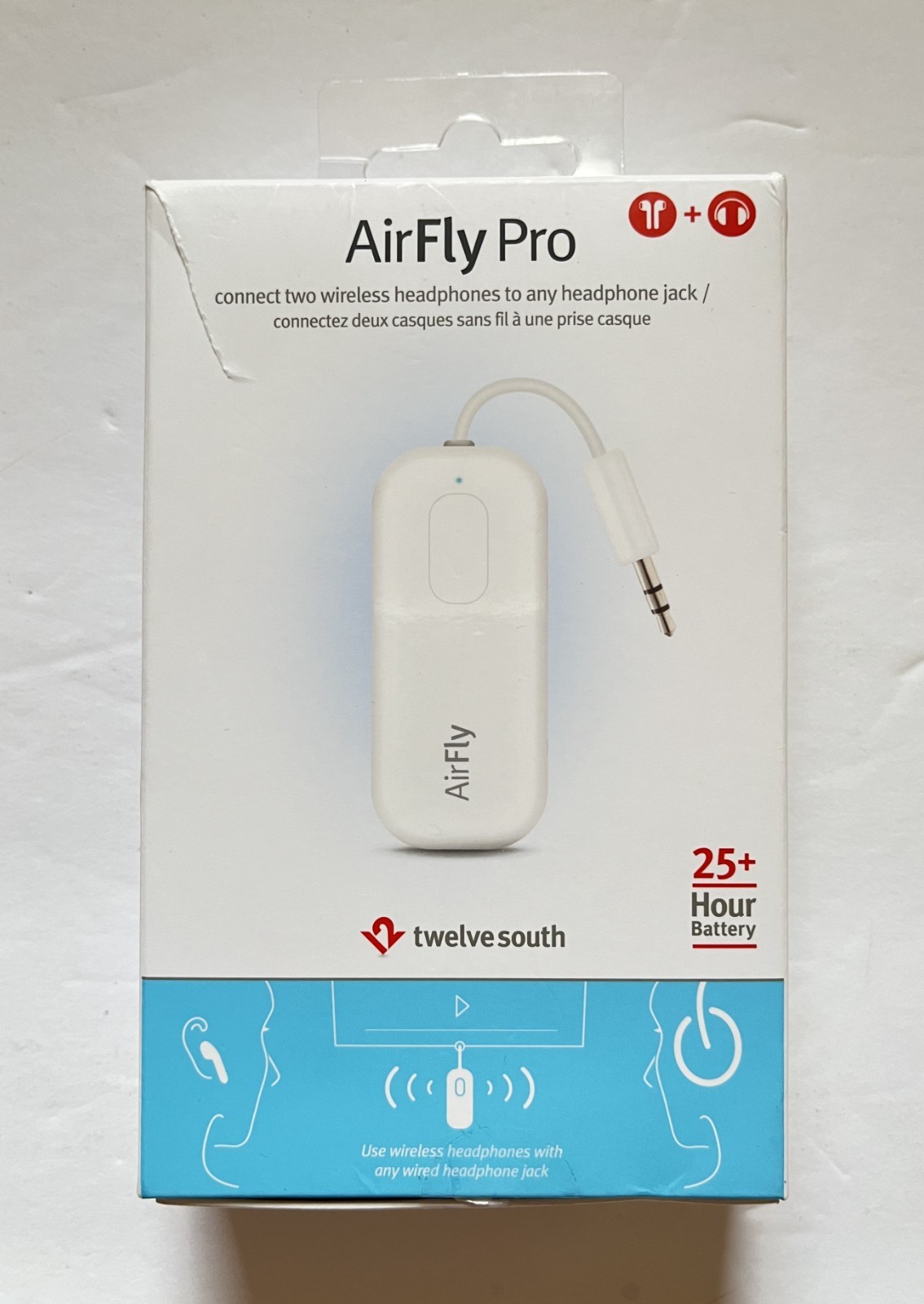 Twelve South AirFly Pro Bluetooth Wireless Transmitter/Receiver Adapter Open Box