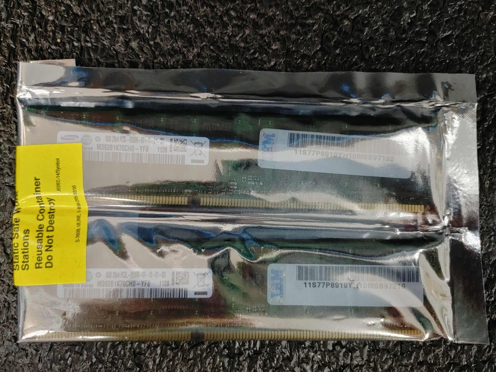 Lot of 2 IBM 8GB 2Rx4 PC3L-8500R (DDR3-1066) DDR3 ECC Server Memory Ram