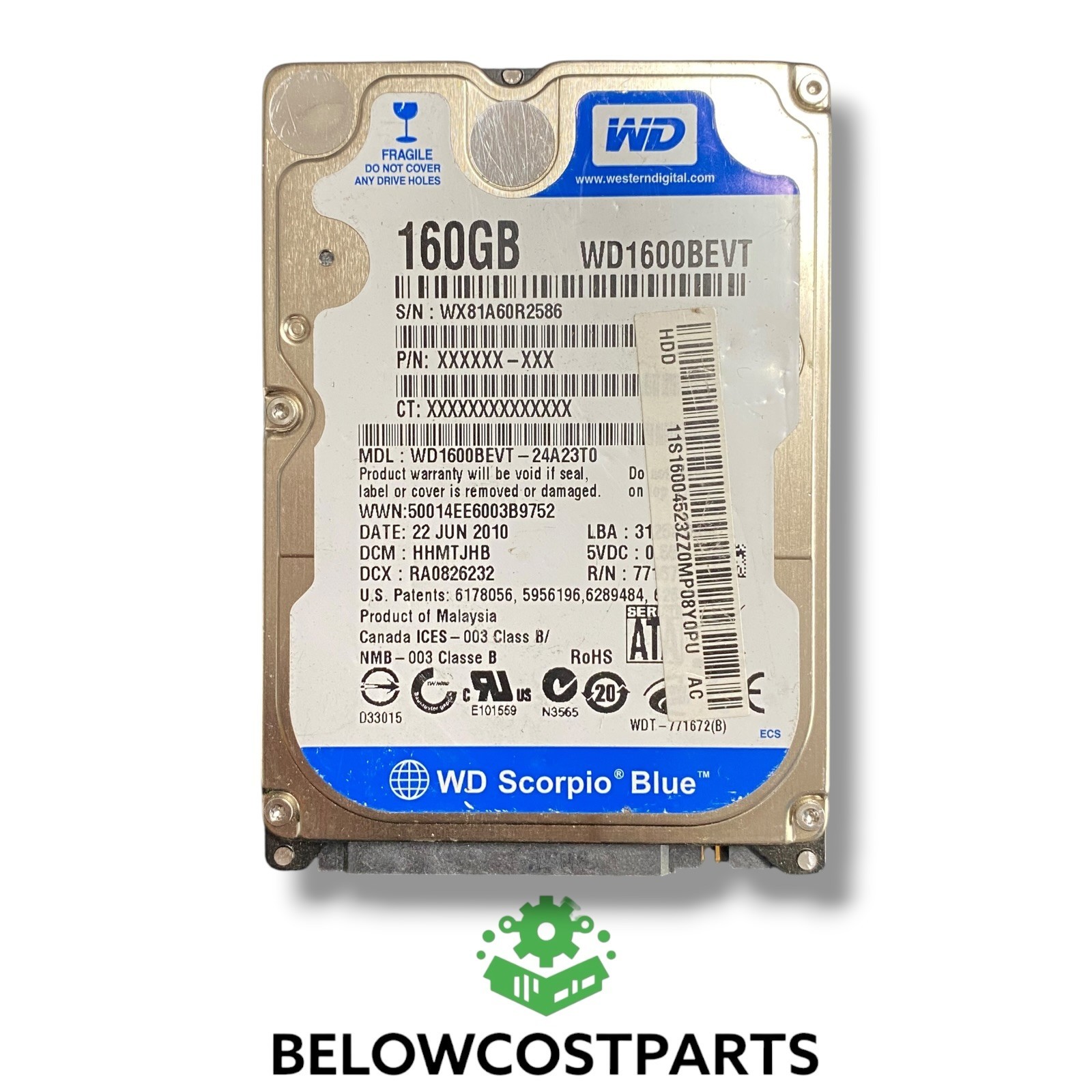 💻 WD Scorpio Blue WD1600BEVT 160GB 2.5" SATA Laptop Hard Drive HDD ⚙️