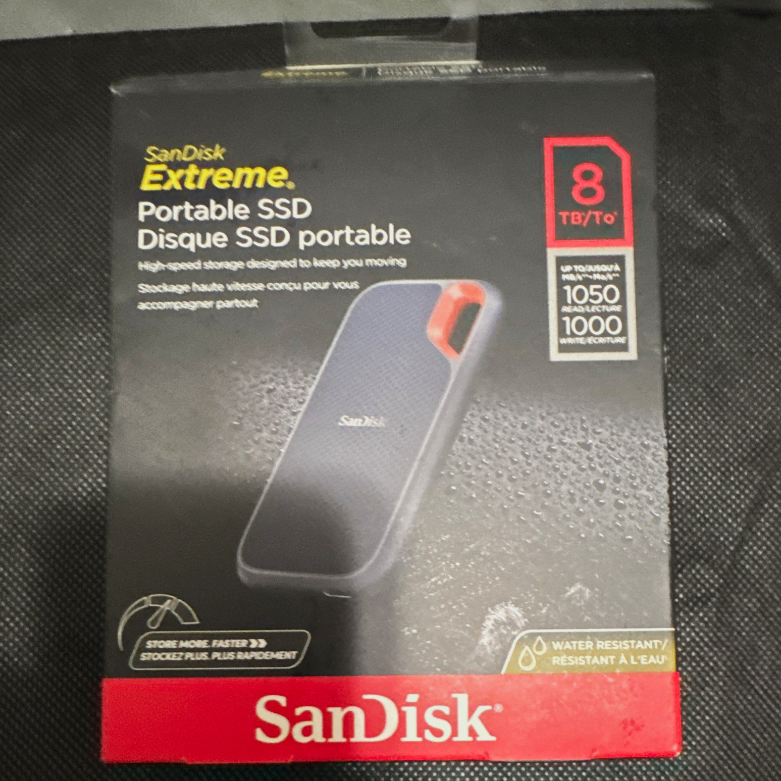 SanDisk Extreme Portable SSD 8TB USB 3.2 Gen 2 Type-C 1050MB/s Black/Red