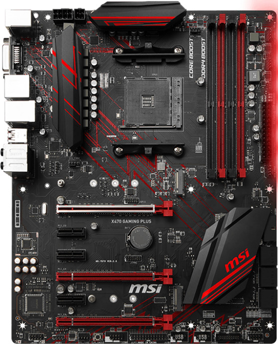 For MSI X470 GAMING PLUS Motherboard Socket AM4 DDR4 DVI+ATX Mainboard
