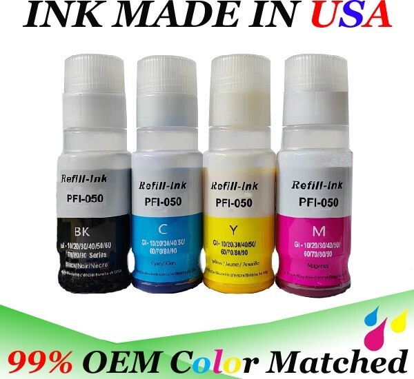 PFI-050 PFI050 Ink Set Tank Refill Bottle Pigment Ink for Canon iPF-020 TC-20M