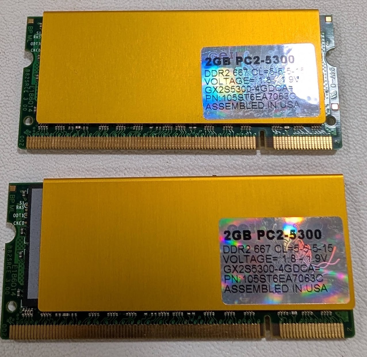 GeIL 4GB (2x2GB) DDR2 667MHz PC2-5300 CL5 GX2S5300-4GDCA