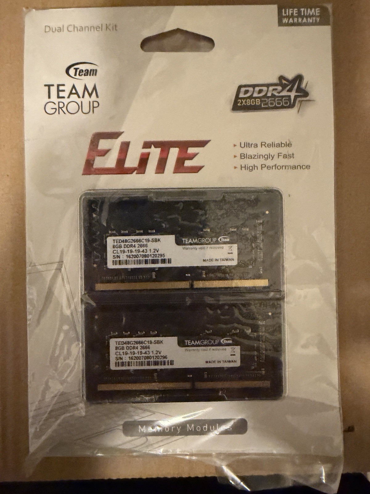 Team Group Elite 16GB 2x8GB DDR4 2666MHz PC4-21300 Laptop SODIMM RAM Kit