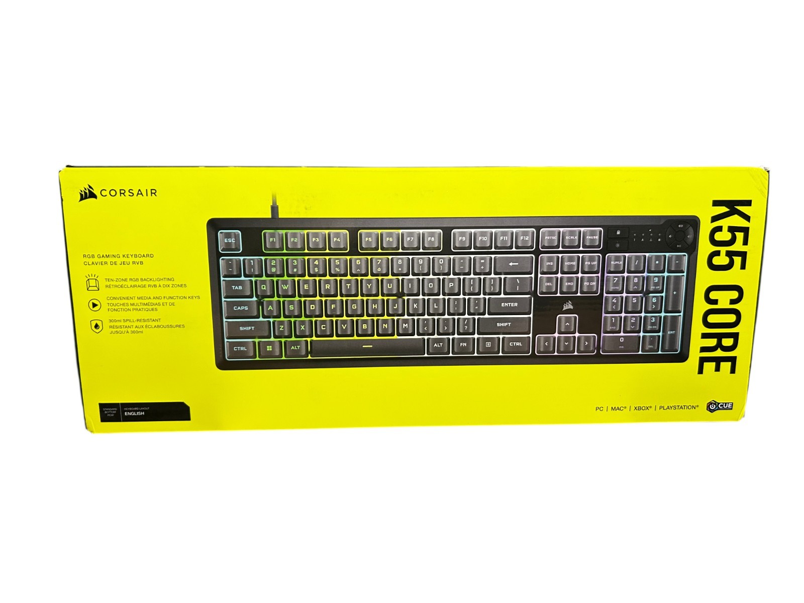 Corsair CH-9226D65-NA K55 CORE RGB Gaming Keyboard - Gray